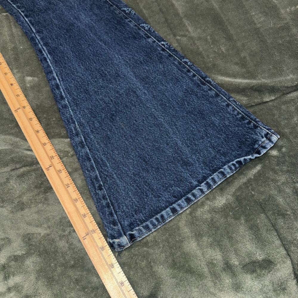 VTG Y2K Trust Me Jeans Butterfly Embroidery Sides Dark Denim Junior's Size 11 - Picture 8 of 10